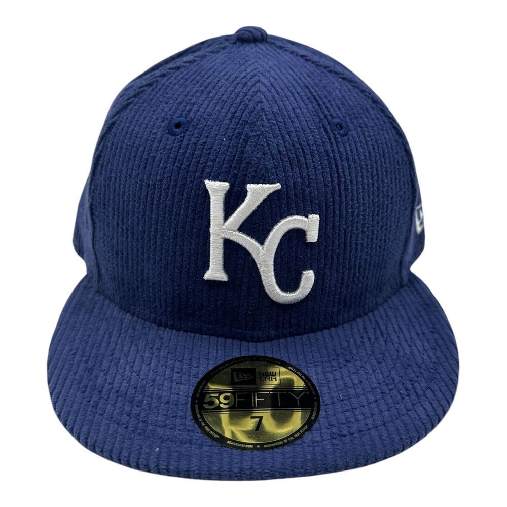 New Era 59Fifty‎ Kansas City Royals Hat Cap Size 7 Blue Corduroy MLB Baseball